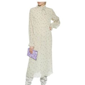 NEW Ganni Floral Pleated Georgette Midi Dress